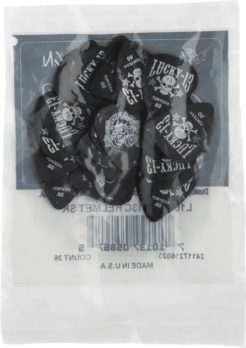 DUNLOP Pack de 36 Médiators Lucky 13 Series III Helmet Skull - 0,73 mm