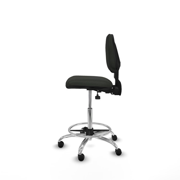 PIQUERAS Y CRESPO Tabouret Isso Asynchrone Tissu Noir Structure chromée PIQUERAS Y CRESPO Tabouret Isso Asynchrone Tissu Noir Structure chromée