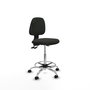 PIQUERAS Y CRESPO Tabouret Isso Asynchrone Tissu Noir Structure chromée