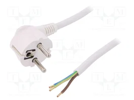 PLASTROL Câble d'alimentation H03VV-F,OMY blanc 3x1,5mm² 1,5m