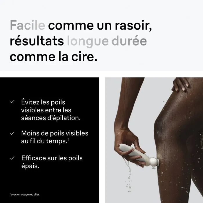 Braun Silk·épil 9 Épilateur Électrique Sans Fil SES9-030 - Tête Pivotante Large - 40 Micro-pincettes - 2 Modes - Étanche - Blanc