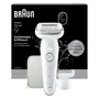 Braun Silk·épil 9 Épilateur Électrique Sans Fil SES9-030 - Tête Pivotante Large - 40 Micro-pincettes - 2 Modes - Étanche - Blanc