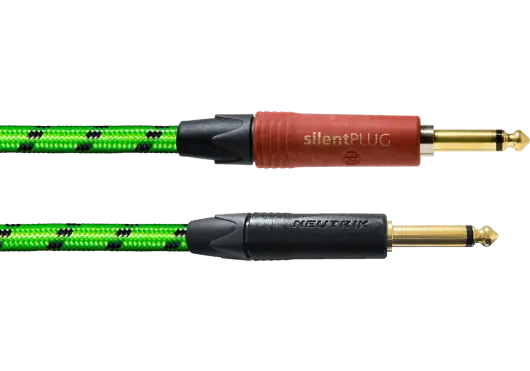 CORDIAL Câble d'instrument Jack-Jack Silent 3 mètres Vert UV CORDIAL Câble d'instrument Jack-Jack Silent 3 mètres Vert UV