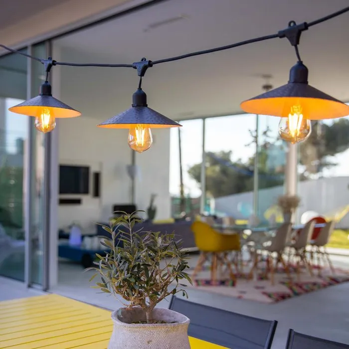 Lumisky - Guirlande Lumineuse LED Vinty Light Connectable, 10 Ampoules Filament E27 Blanc Chaud, IP64, 6m, Intérieur/Extérieur, Décoration Vintage