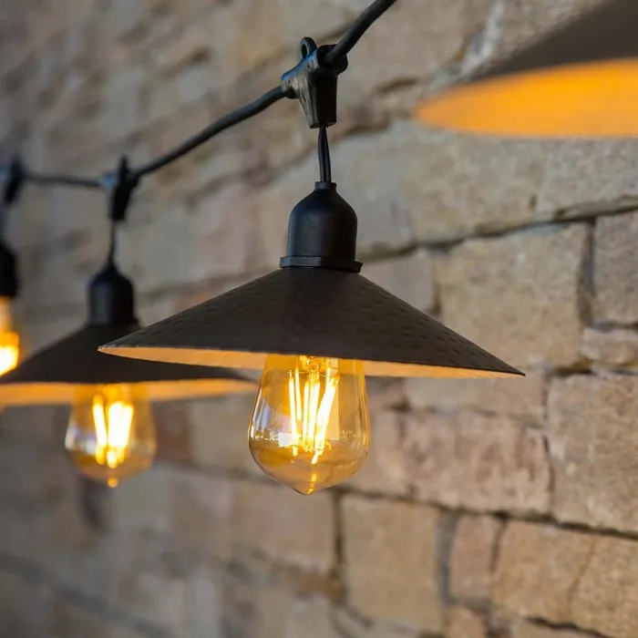 Lumisky - Guirlande Lumineuse LED Vinty Light Connectable, 10 Ampoules Filament E27 Blanc Chaud, IP64, 6m, Intérieur/Extérieur, Décoration Vintage