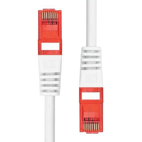 ProXtend Câble Ethernet CAT6 U/UTP Blanc 7m - Conducteur cuivre 99.9%, gaine LSZH, connecteurs plaqués or 50µ, PoE+