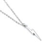 THE CARAT SHOP - Pendentif Éclair Harry Potter - Collier en Chaîne Argentée de 40 cm avec Extenseur - Alliage de Zinc