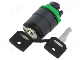 SCHNEIDER ELECTRIC Commutateur rotatif avec une clé 22mm, 2 positions stables, noir