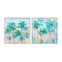 Home ESPRIT Toile Décorative Tropicale Palmiers 80 x 80 cm
