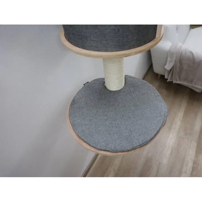 Kerbl - Arbre à chat mural compact avec niches, surfaces de repos et poteaux sisal - 168 cm - Modèle Tofana - Gris