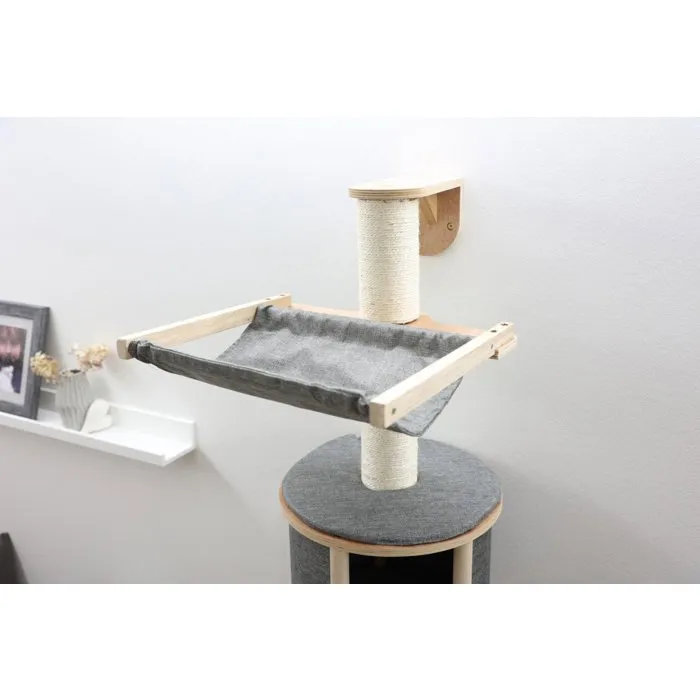 Kerbl - Arbre à chat mural compact avec niches, surfaces de repos et poteaux sisal - 168 cm - Modèle Tofana - Gris