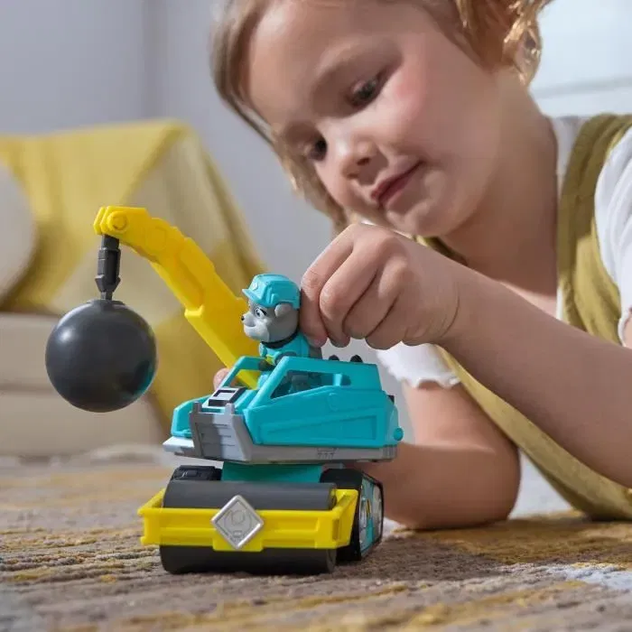 Spin Master - Véhicule de Construction avec Figurine Molly - Ruben & Compagnie - Bras de Grue et Compacteur à Rouleau - Jouet Enfant