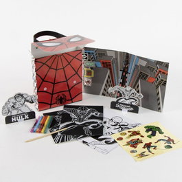 Cerdá Set Coloreable Mochila Spiderman rouge, 16.0 x 26.0 x 5.0 cm