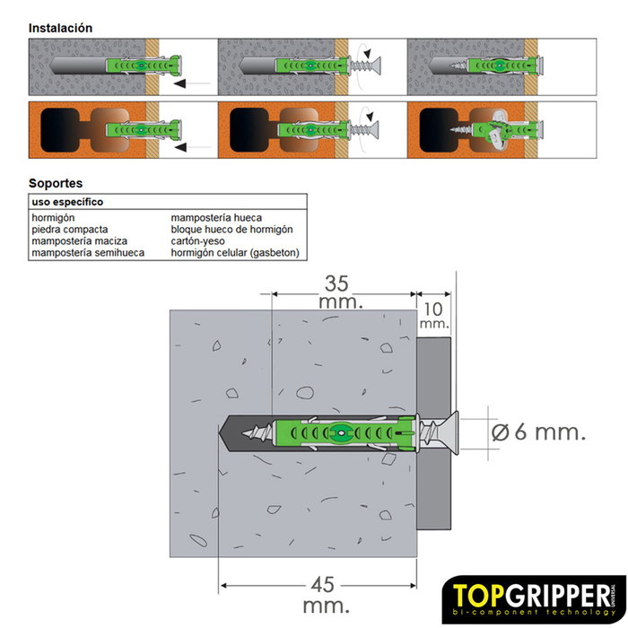 WOLFPACK LINEA PROFESIONAL Taco Topgripper Bimaterial Ø 6 mm (Boîte de 150 unités) WOLFPACK LINEA PROFESIONAL Taco Topgripper Bimaterial Ø 6 mm (Boîte de 150 unités)