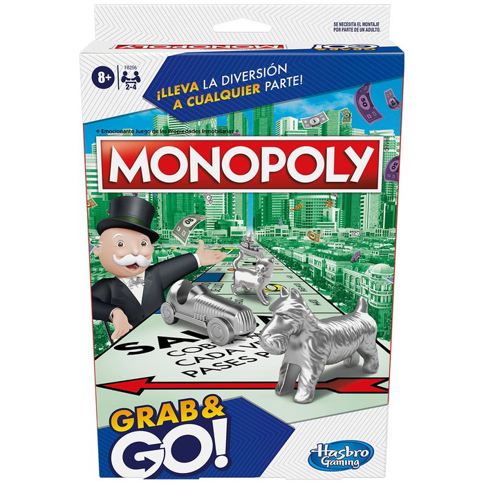 Hasbro Games Monopoly Voyage Édition Compacte Portable Jeu de Société F8256 - Version Espagnole - À Partir de 8 Ans