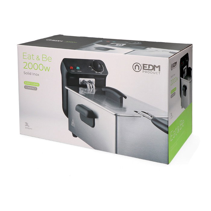Edm Solid inox, Friteuse en acier inoxydable 3 L, 2000 W