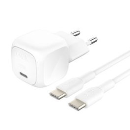Belkin WCA009KQ1MWH-B6 Boost Charge Chargeur Mural USB-C 20W avec Câble USB-C 1m, Blanc