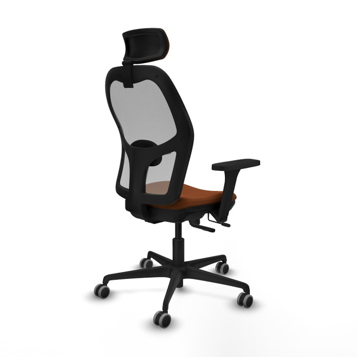 Piqueras y Crespo Chaise de Bureau Jorquera avec Appui-tête, Bras 3D et Mécanisme Sincro/Traslack, Marron et Gris
