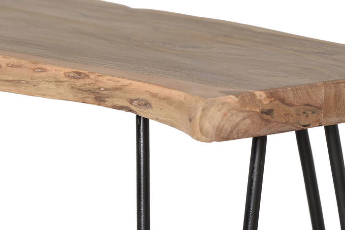 GINER Y COLOMER Console en Bois d'Acacia Massif avec Pieds en Métal Noir - Dimensions 120x35x76 cm, Naturel