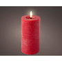 Lumineo Bougie LED rouge à surface rustique