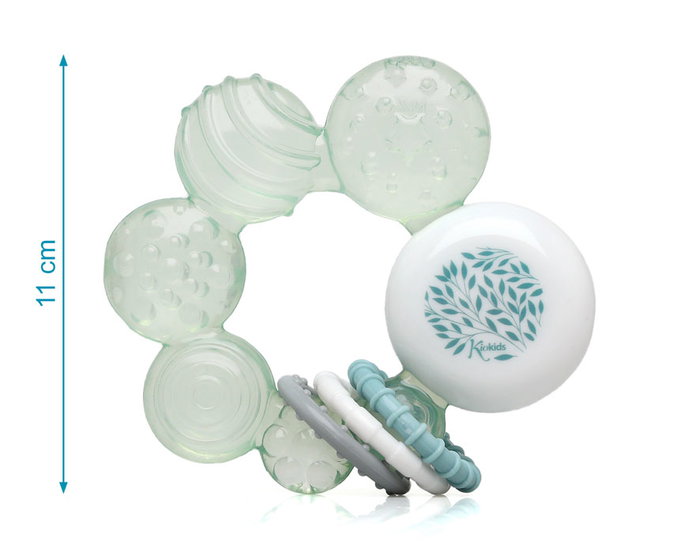 KioKids Mordedor De Frío Sage - Mordedor réfrigérable pour bébé de +3 mois, collection Honey, vert sauge, soulage les douleurs de dentition, polipropylène et eva