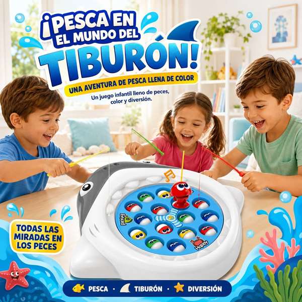 JugaToys Jeu Pesca Tiburon avec musique 31x30 cm