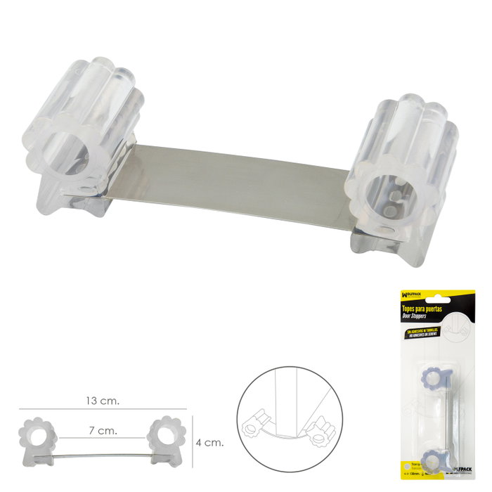 WOLFPACK LINEA PROFESIONAL Tope de porte en caoutchouc transparent 13 cm WOLFPACK LINEA PROFESIONAL Tope de porte en caoutchouc transparent 13 cm