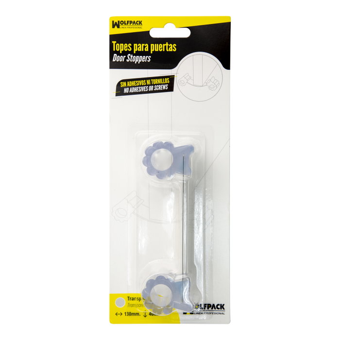 WOLFPACK LINEA PROFESIONAL Tope de porte en caoutchouc transparent 13 cm WOLFPACK LINEA PROFESIONAL Tope de porte en caoutchouc transparent 13 cm