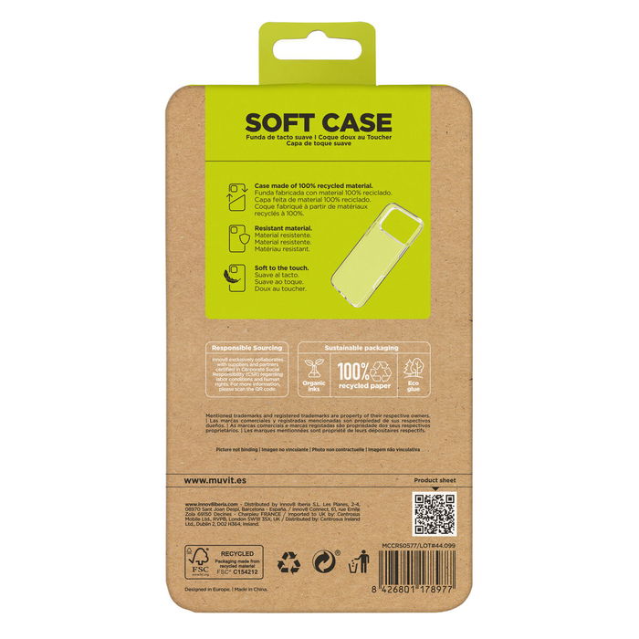 Protection pour téléphone portable Muvit for Change Apple iPhone 17 Pro Max Transparent