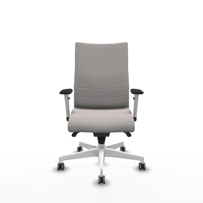 Piqueras Y Crespo Chaise de bureau Albacete blanc en similicuir avec mécanisme synchro et roulettes 65mm