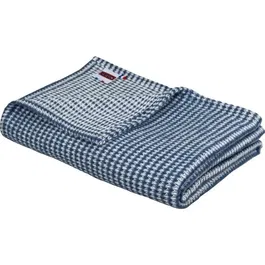 Dodo Plaid DODO en Coton Caresse Marine - Couverture Douce et Chaude (65% Coton, 435 g/m2) avec Finitions Franges - Lavable 40°C