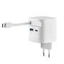 Intenso Cargador de Pared 65 W GaN W65ACIC Blanc avec Câble USB-C Rétractable