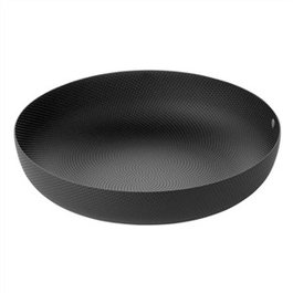 Alessi - Cesto JM17/21 - Cesta ronda minimalista en acier y resina negra de 21cm, diseñada por Jasper Morrison
