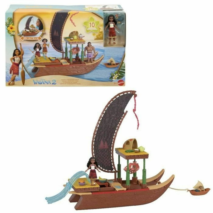 Mattel Grand Catamaran Vaiana 2 Disney Princess avec Poupée et HeiHei