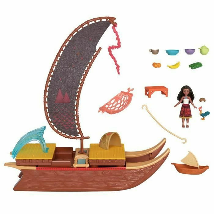 Mattel Grand Catamaran Vaiana 2 Disney Princess avec Poupée et HeiHei