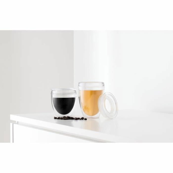 Bodum Set de 2 gobelets Pavina To Go avec couvercle hermétique