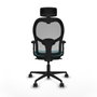 Piqueras y Crespo Chaise de Bureau avec Appui-tête 2D036N2 Turquoise