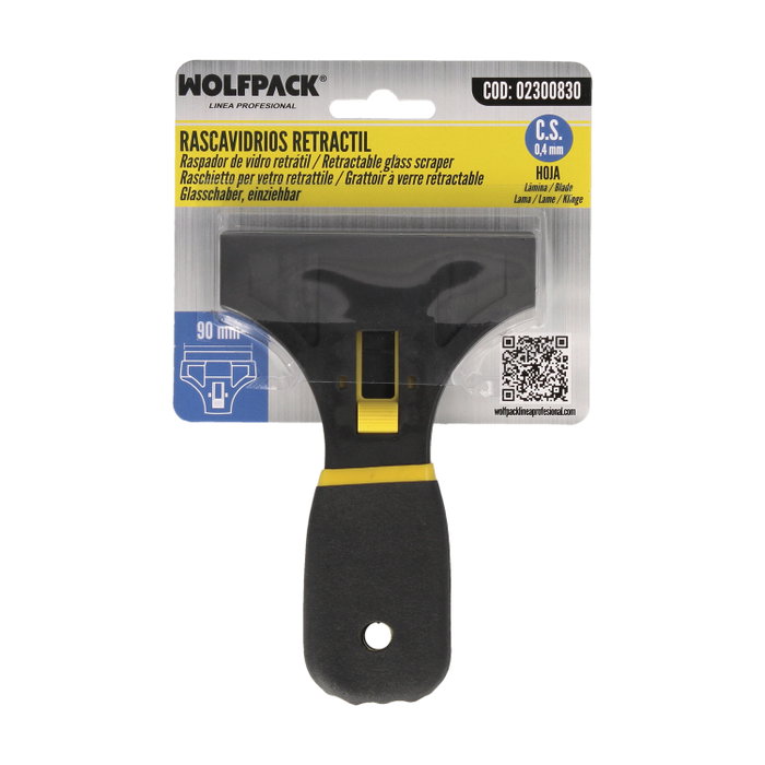 WOLFPACK LINEA PROFESIONAL Grattoir à vitre professionnel rétractable lame 90 mm
