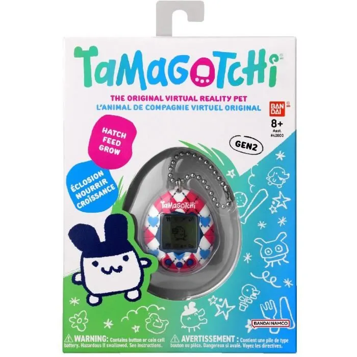 Bandai Tamagotchi Original - Argyle Heart - Jouet de compagnie virtuel portable avec 7 personnages évolutifs Bandai Tamagotchi Original - Argyle Heart - Jouet de compagnie virtuel portable avec 7 personnages évolutifs