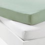 P'Tit Dodo Lot de 2 draps housse Jersey 70 x 140 cm - Blanc et vert de gris