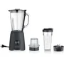 SEVERIN SM3724 Mix & Go Blender 2-en-1 – récipient en verre 1,5 L, gourde robuste, accessoire moulin fruits secs, noir