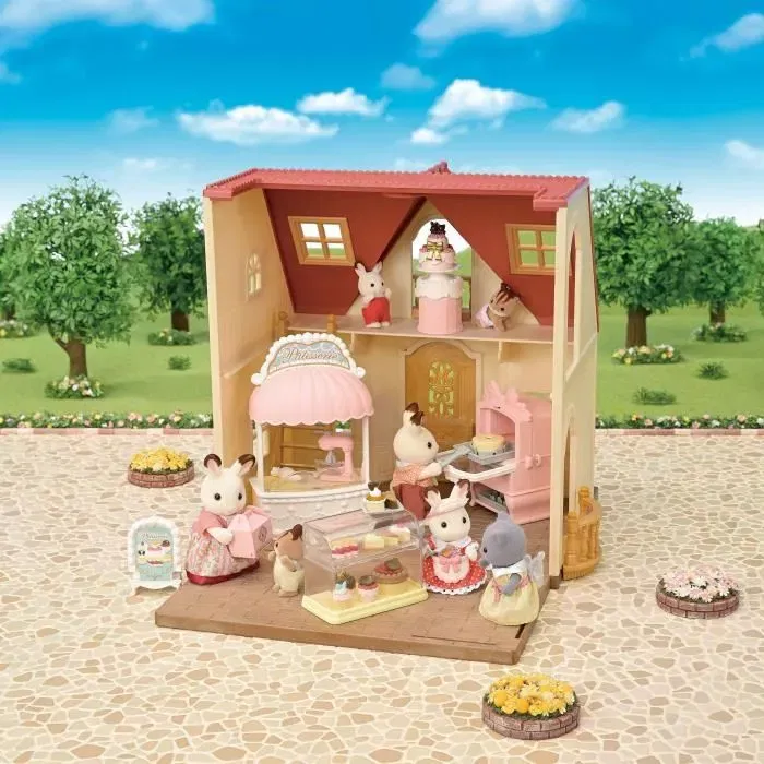Sylvanian Families 5807 - Coffret Pâtisserie, Set Complet pour Cosy Cottage avec Vitrine et Plus de 100 Accessoires, Jouet Enfant dès 3 ans