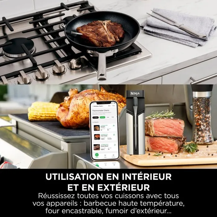 Ninja Thermosonde connectée sans fil WP100EU ProChef - Bluetooth/Wi-Fi - Cuisson et grill