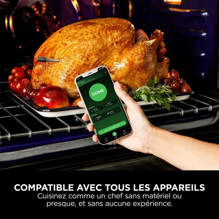 Ninja Thermosonde connectée sans fil WP100EU ProChef - Bluetooth/Wi-Fi - Cuisson et grill