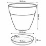 Elho Lot de 2 pots de fleurs ronds Vibia Campana et soucoupes Loft, 22 L, Anthracite
