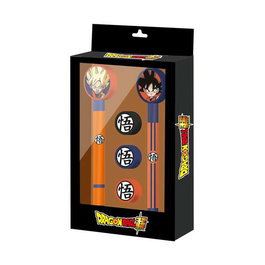 Karactermania Blister Pack papeterie avec licence officielle Dragon Ball Super Ultra Instinct - Kit avec stylo gel effaçable, crayon sans mine et 3 gommes