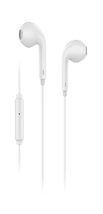 ELBE AU-B15-MIC Écouteurs intra-auriculaires avec micro et contrôle de musique et appel, couleur blanc - Compatible avec les smartphones