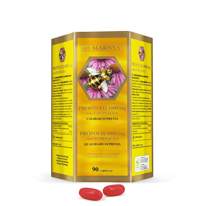 MARNYS Propóleo 1000mg avec Echinacea 90 perlas MARNYS Propóleo 1000mg avec Echinacea 90 perlas