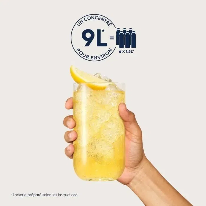 SodaStream Concentrés - Lot de 6 concentrés Citron sans sucre - Préparez jusqu'à 54L de boissons - Flacon de 440 ml