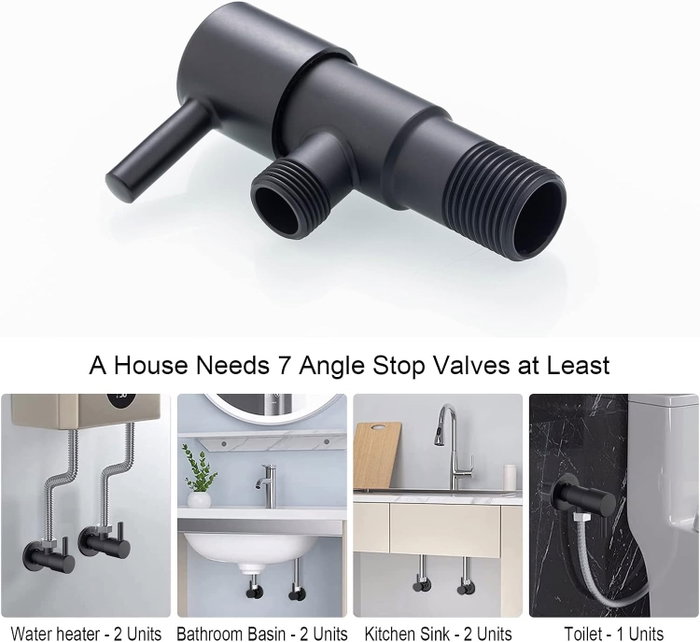 IBERGRIF Valve d'équerre 3/8 noire à fermeture céramique M22025B-3/8